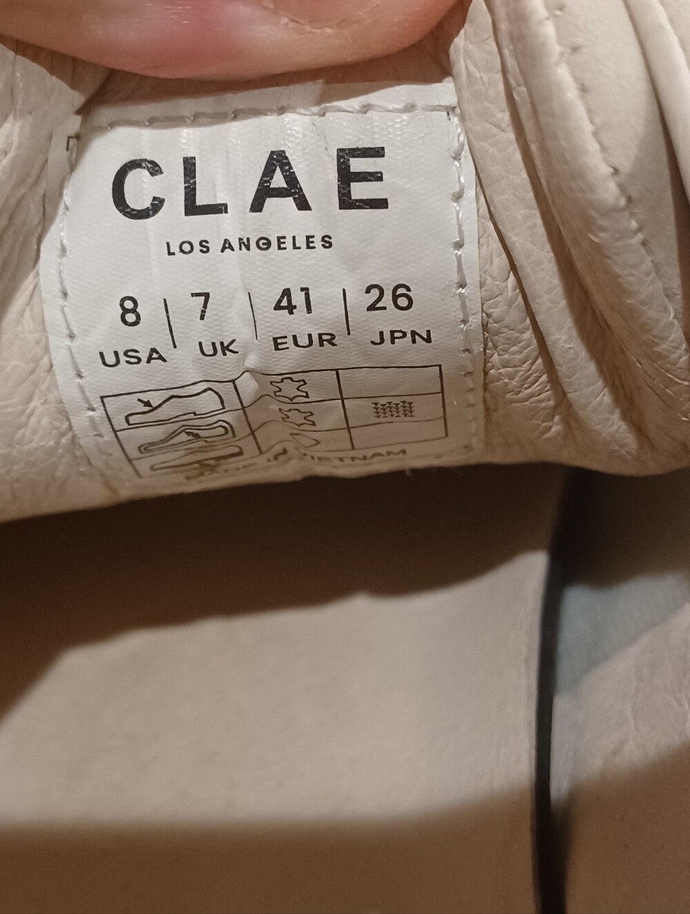 CLAE Malone "Apple" Vegan Sneakers in the off-white and dark green. Size 8 - Picture 8 of 9